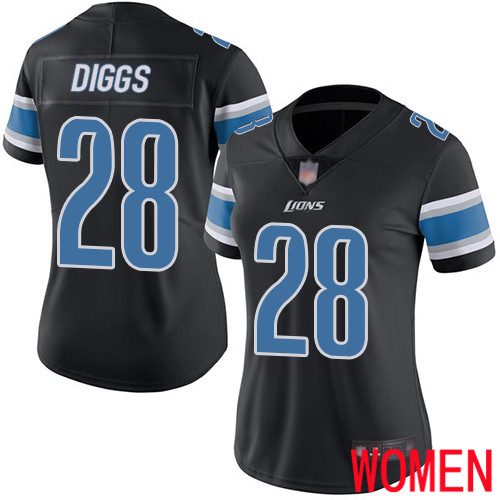 Detroit Lions Limited Black Women Quandre Diggs Jersey NFL Football #28 Rush Vapor Untouchable->youth nfl jersey->Youth Jersey